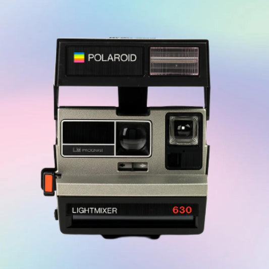 Polaroid Lightmixer 630 Grey with youe text – Vintage 600 Instant Camera, Built-In Flash, Tested, Retro Analog Film Camera Gift