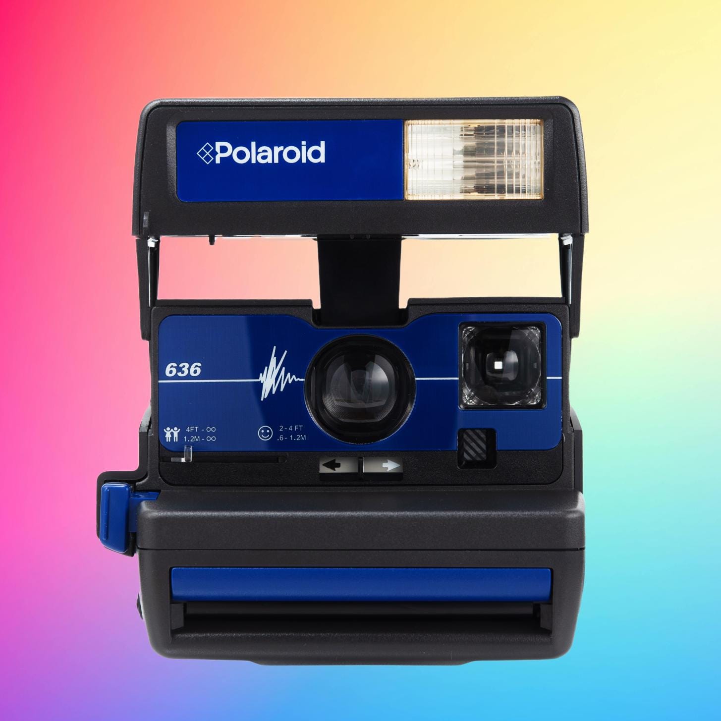 Polaroid 600, Polaroid 636 Close Up Blue – Vintage 600 Instant Camera, Built-In Flash, Tested, Add your text  on camera, Photography Lovers