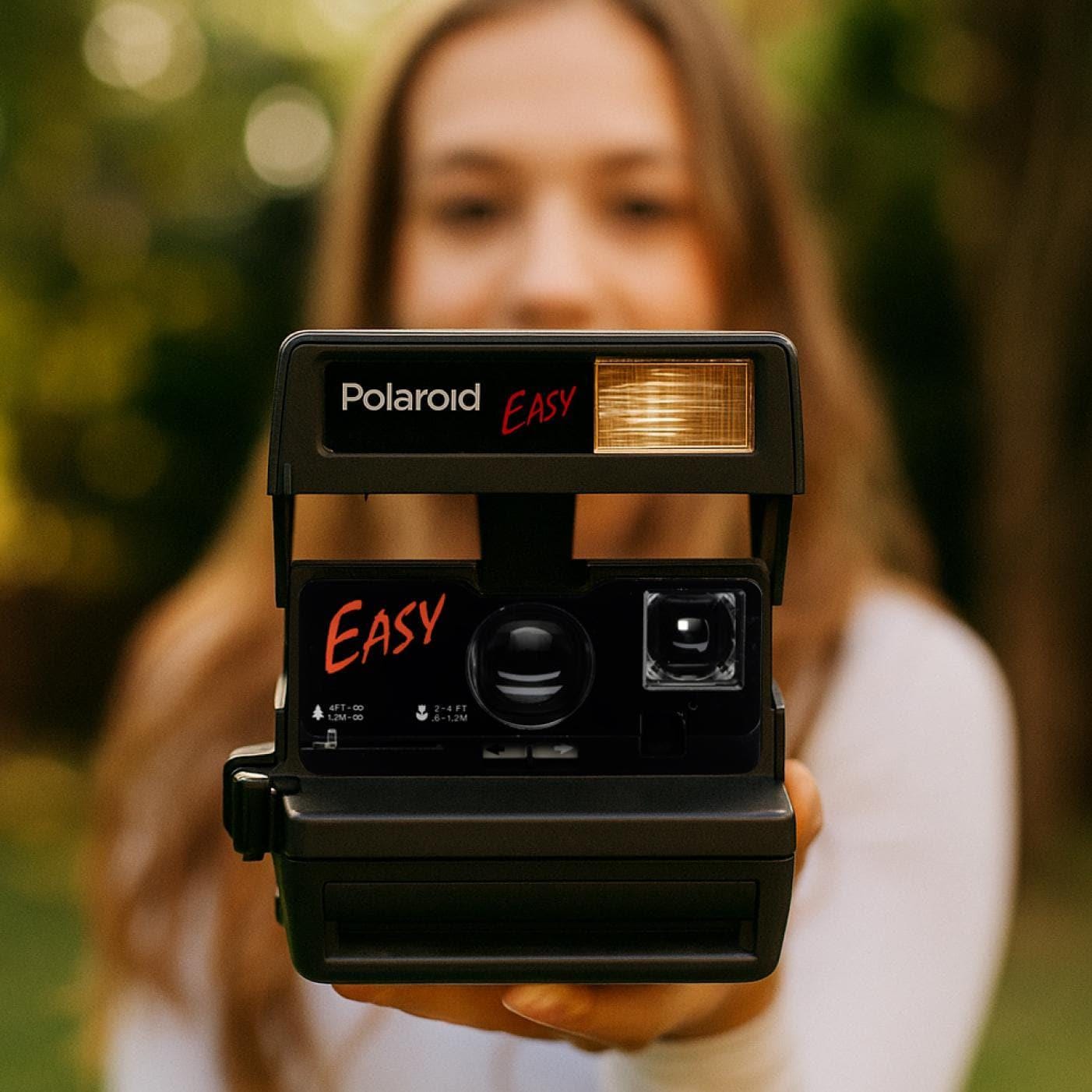 Polaroid Easy add your text — 600 Instant Film Camera, Built-In Flash, Close-Up Capability, Tested & Ready to Shoot