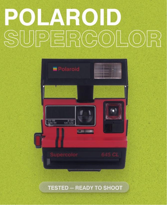 Polaroid Supercolor 645 CL Rot – 600 Sofortbildkamera, Blitz, getestet, Vintage Retro Kamera