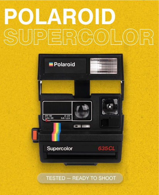 Polaroid Supercolor 635 CL Schwarz – 600 Sofortbildkamera, Blitz, getestet, Vintage Retro