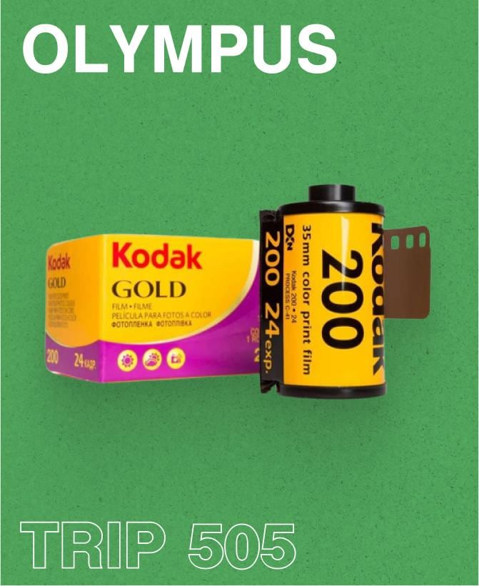 Vintage Olympus Trip 505 Silver 35mm Compact Film Camera Point and Shoot Retro Camera with Built In Flash for Film Photography Lovers - Vintage Polaroid Instant Cameras