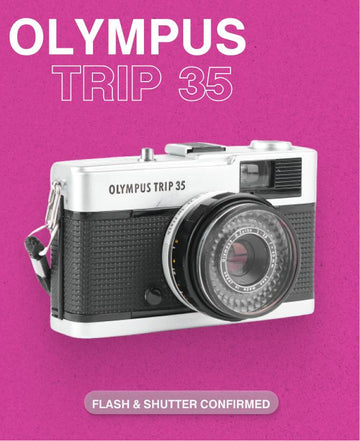 Olympus Trip 35 camera – Vintage 35mm Film Camera, Fully Tested, Solar-Powered Light Meter, Classic Retro Analog Camera for Collectors - Vintage Polaroid Instant Cameras
