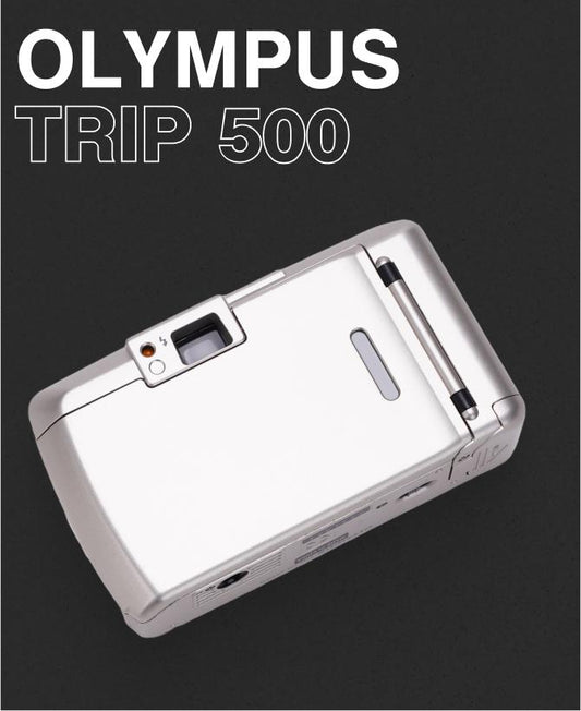 Olympus Trip 500 35 mm film camera— 35mm Point-and-Shoot Film Camera, Focus-Free Lens, Built-In Flash, Tested