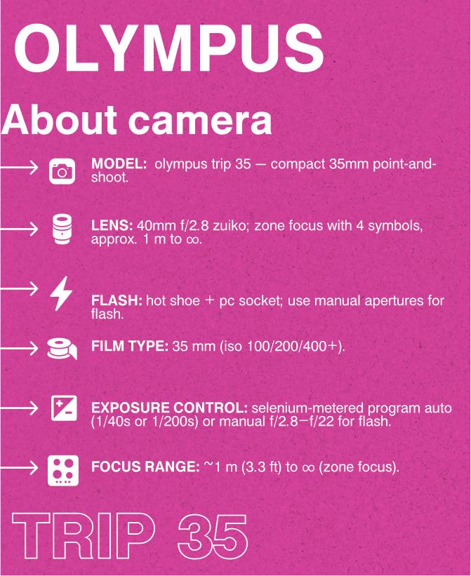 Olympus Trip 35 camera – Vintage 35mm Film Camera, Fully Tested, Solar-Powered Light Meter, Classic Retro Analog Camera for Collectors - Vintage Polaroid Instant Cameras