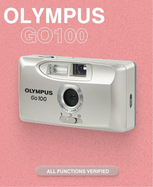 Olympus Go 100 – Vintage 35mm Point and Shoot Film Camera, Built-In Flash, Tested, Retro Compact Camera for Travel , Christmas gift