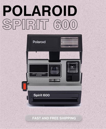Polaroid Spirit 600 (Grey) — 600 Instant Film Camera, Built-In Flash, Tested, Vintage Point-and-Shoot