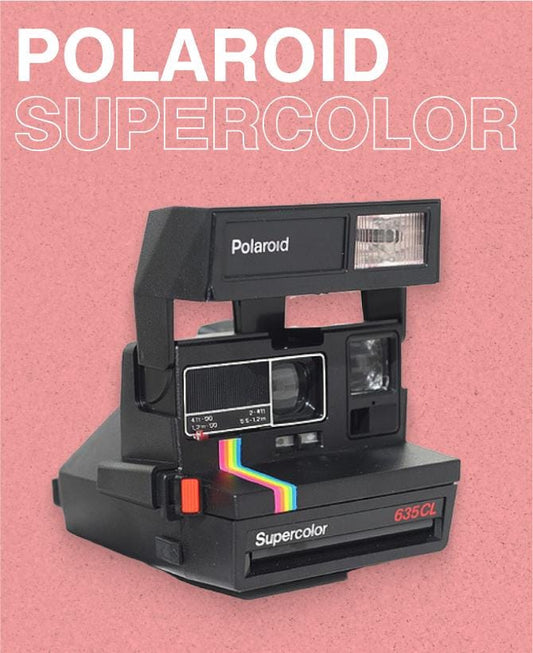 Polaroid Supercolor 635 CL (Black Rainbow) — 600 Instant Film Camera, Close-Up Lens, Built-In Flash, Tested, Lighten/Darken