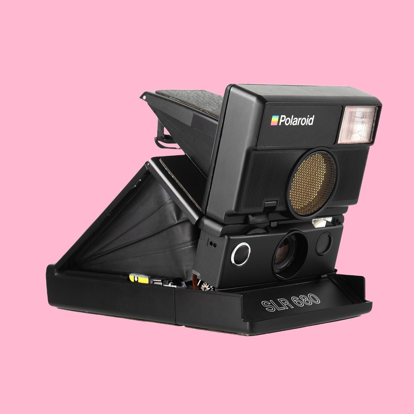 Polaroid 680 slr instant camera vintage folding slr | sonar autofocus + flash | refurbished classic for 600 film - Vintage Polaroid Instant Cameras
