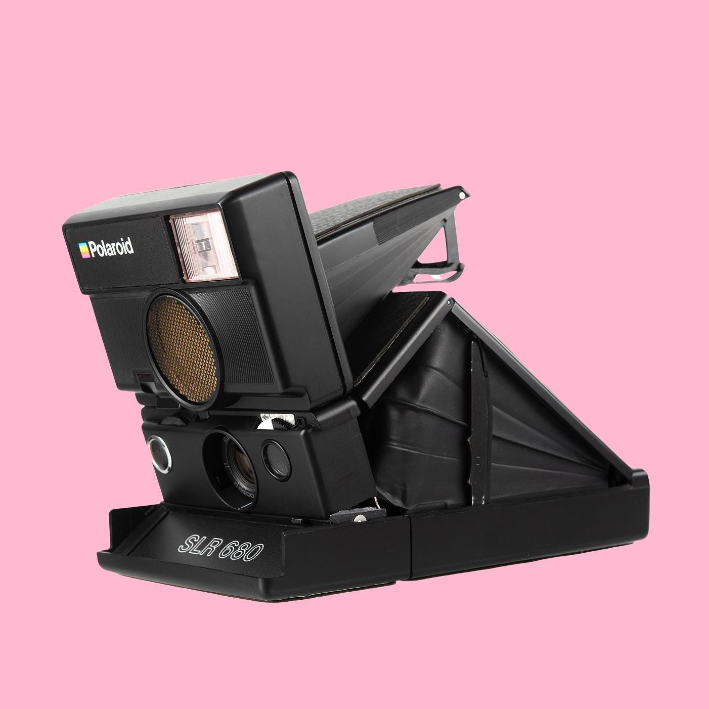 Polaroid 680 slr instant camera vintage folding slr | sonar autofocus + flash | refurbished classic for 600 film - Vintage Polaroid Instant Cameras