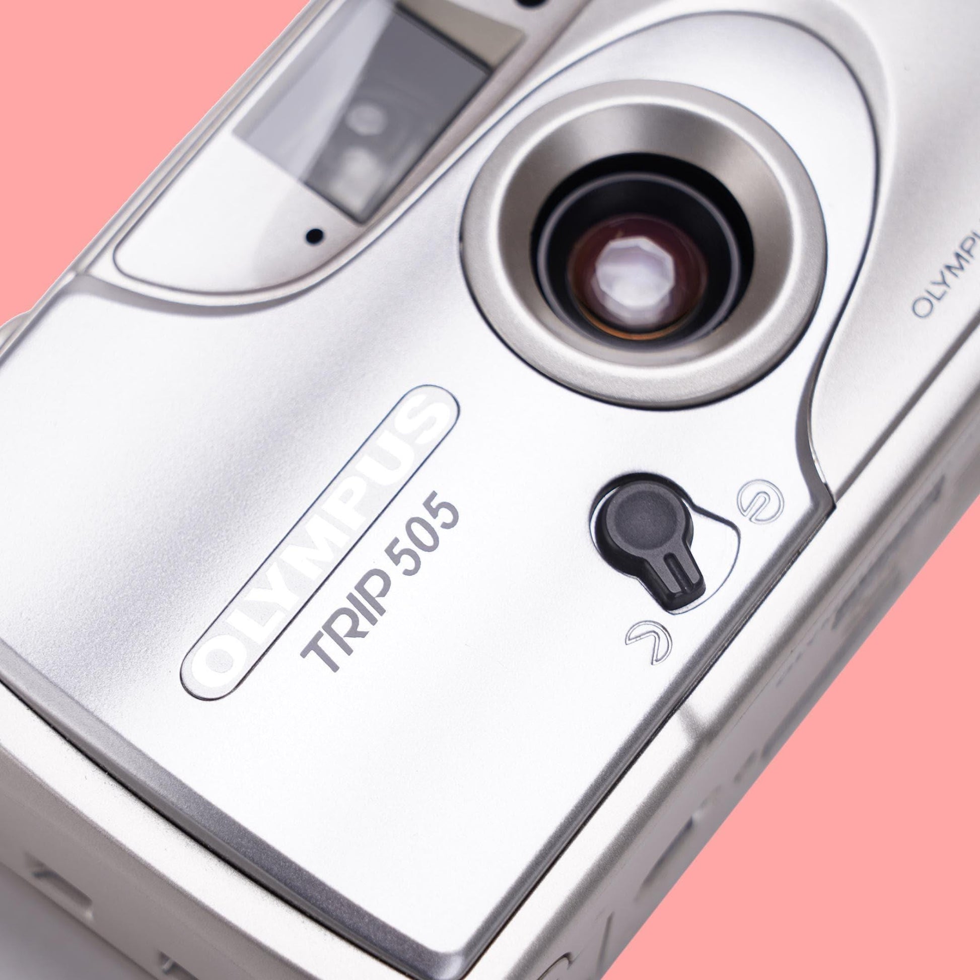 Olympus trip 505 silver add your text  | compact 35mm film camera | point and shoot | tested  working | vintage camera - Vintage Polaroid Instant Cameras