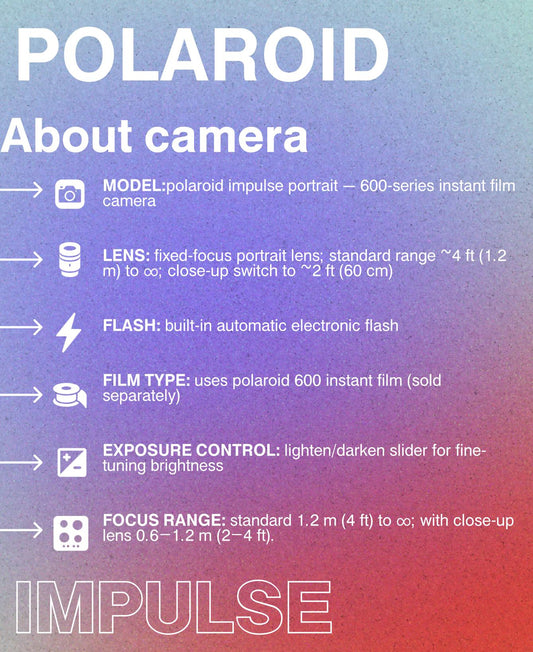 Polaroid Impulse Instant Film Camera – Vintage 600 Camera, Autofocus Retro Camera for Photo Shoots & Gifts