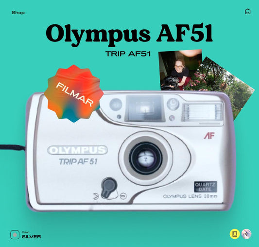 Olympus AF 51 35mm Film Camera | Vintage Point and Shoot | Built-In Flash | Autofocus Compact Camera