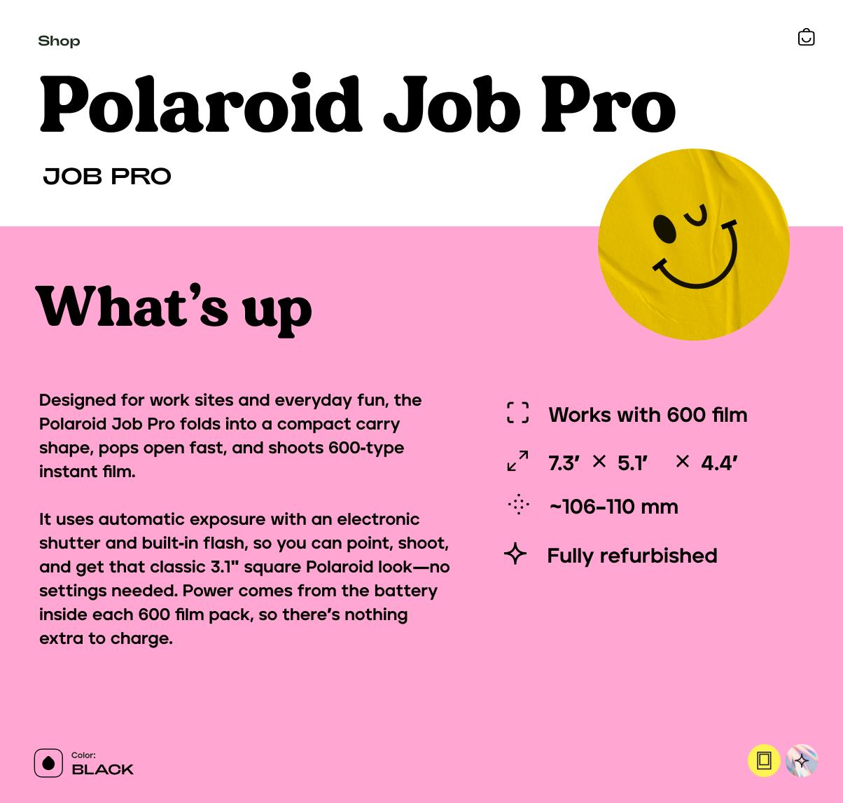 Polaroid Job Pro 600 – Vintage Instant Camera (Tested & Working) - Vintage Polaroid Instant Cameras