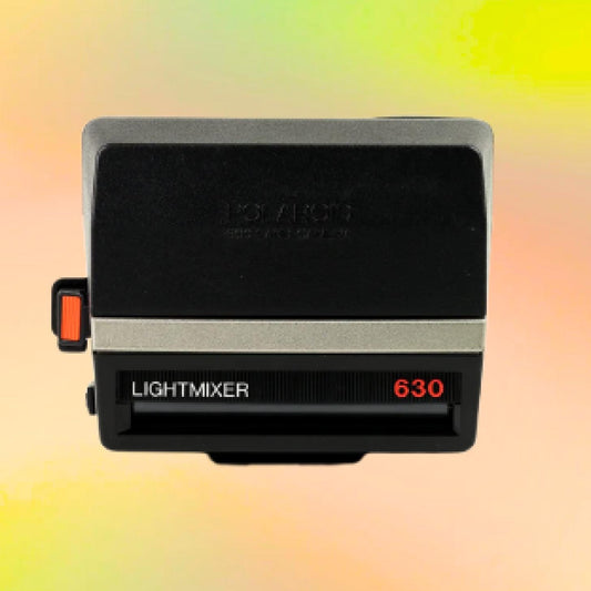 Custom Polaroid 630 lightmixer – vintage grey instant film camera, fully tested, customizable with your own text for a unique gift.