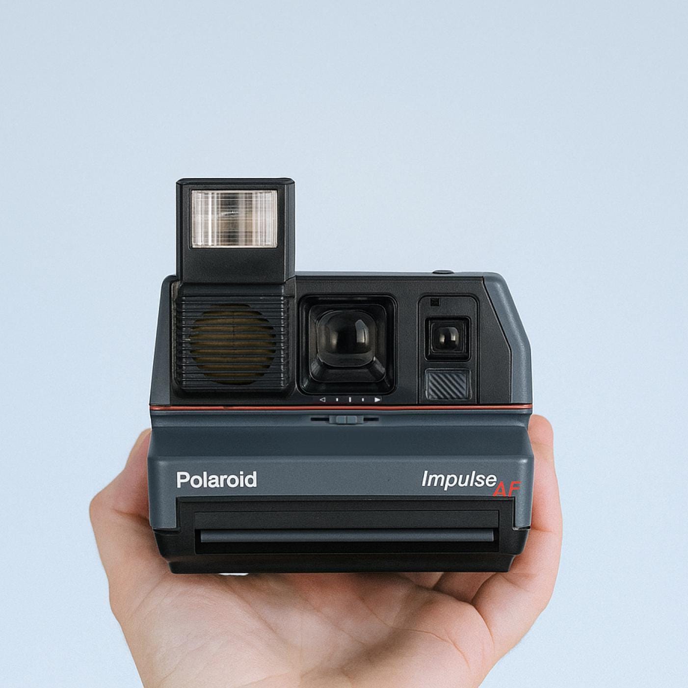 Polaroid 600, polaroid impulse af (grey) — 600 instant film camera, autofocus, built-in flash, tested, photographer gift - Vintage Polaroid Instant Cameras