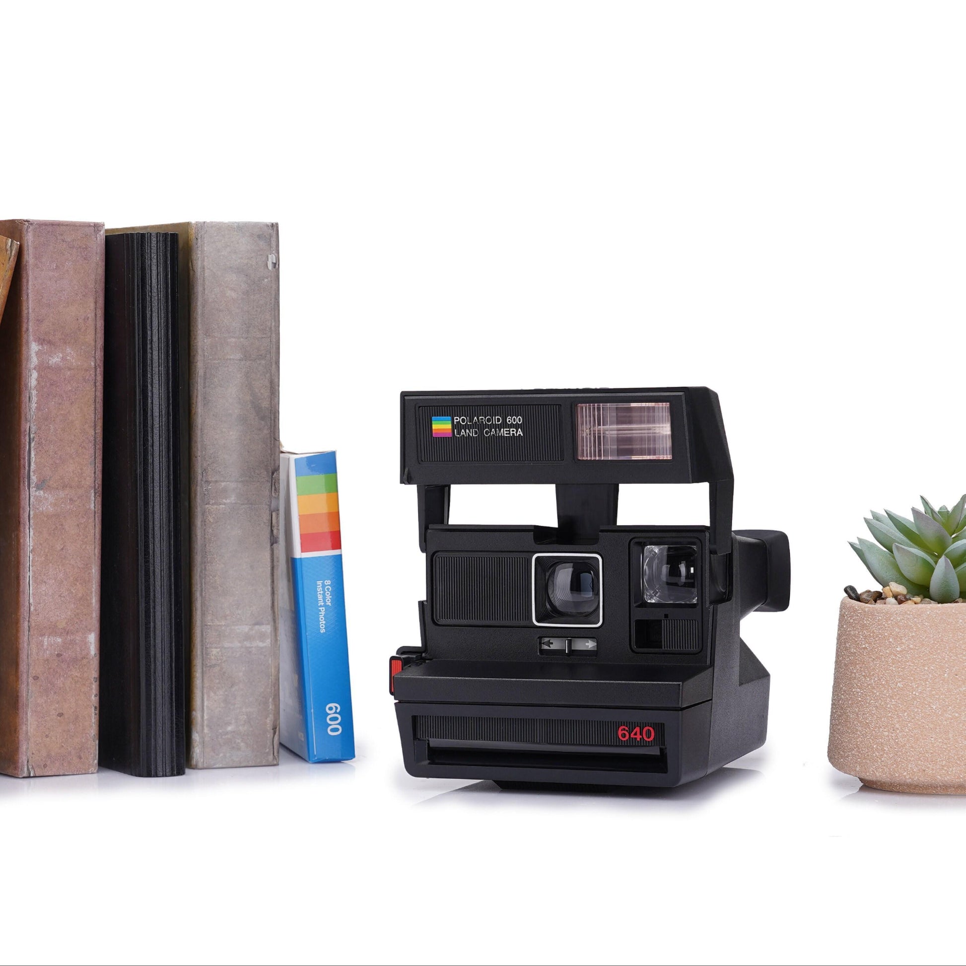 Custom camera,vintage polaroid 640 instant camera - classic 600 film camera with built-in flash, fixed focus lens - Vintage Polaroid Instant Cameras