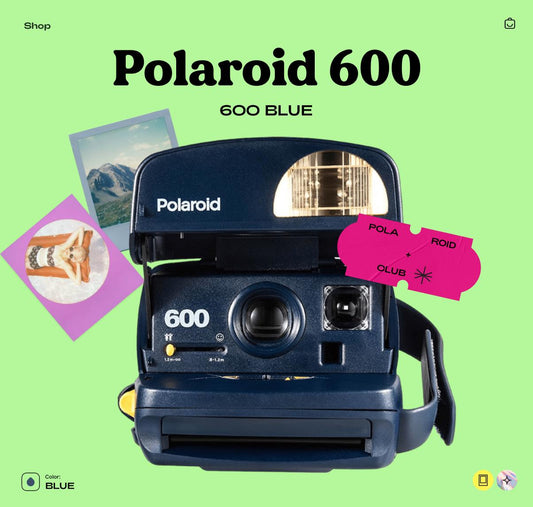 Polaroid 600 Blue – Vintage Instant Film Camera (Tested & Working) - Vintage Polaroid Instant Cameras