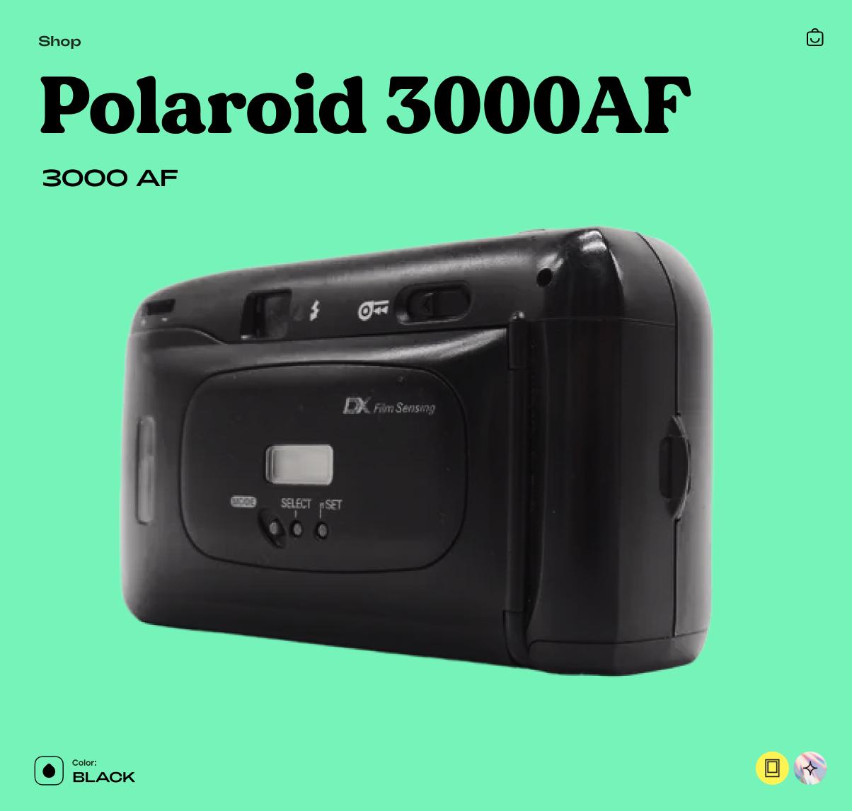 Polaroid 3000AF, 35mm Film Camera, Vintage Point and Shoot, Autofocus Compact Camera, Tested Working Retro Gift - Vintage Polaroid Instant Cameras