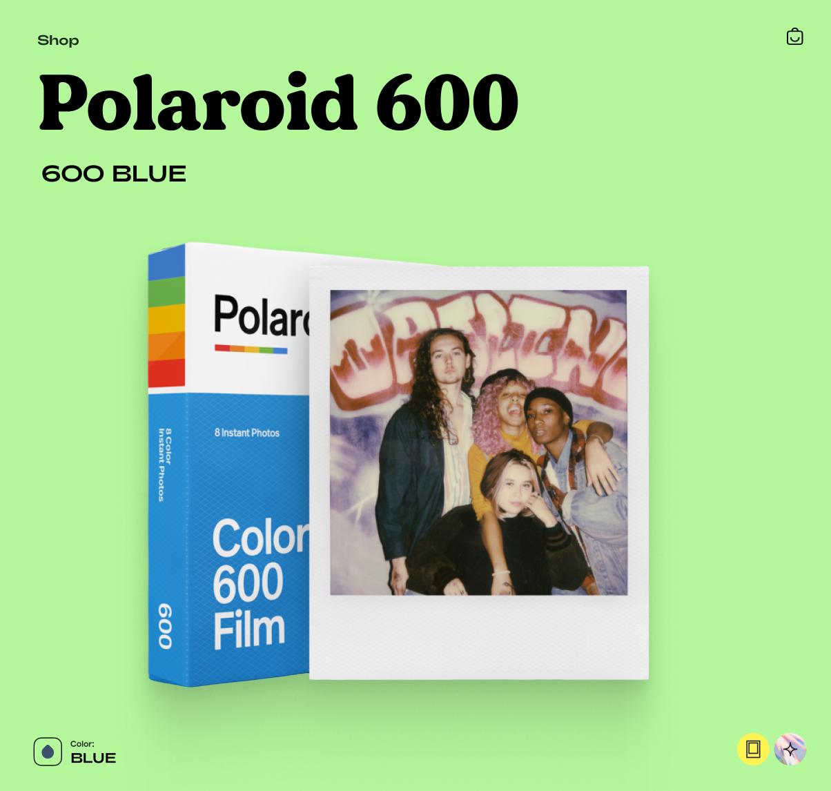 Polaroid 600 Blue – Vintage Instant Film Camera (Tested & Working) - Vintage Polaroid Instant Cameras