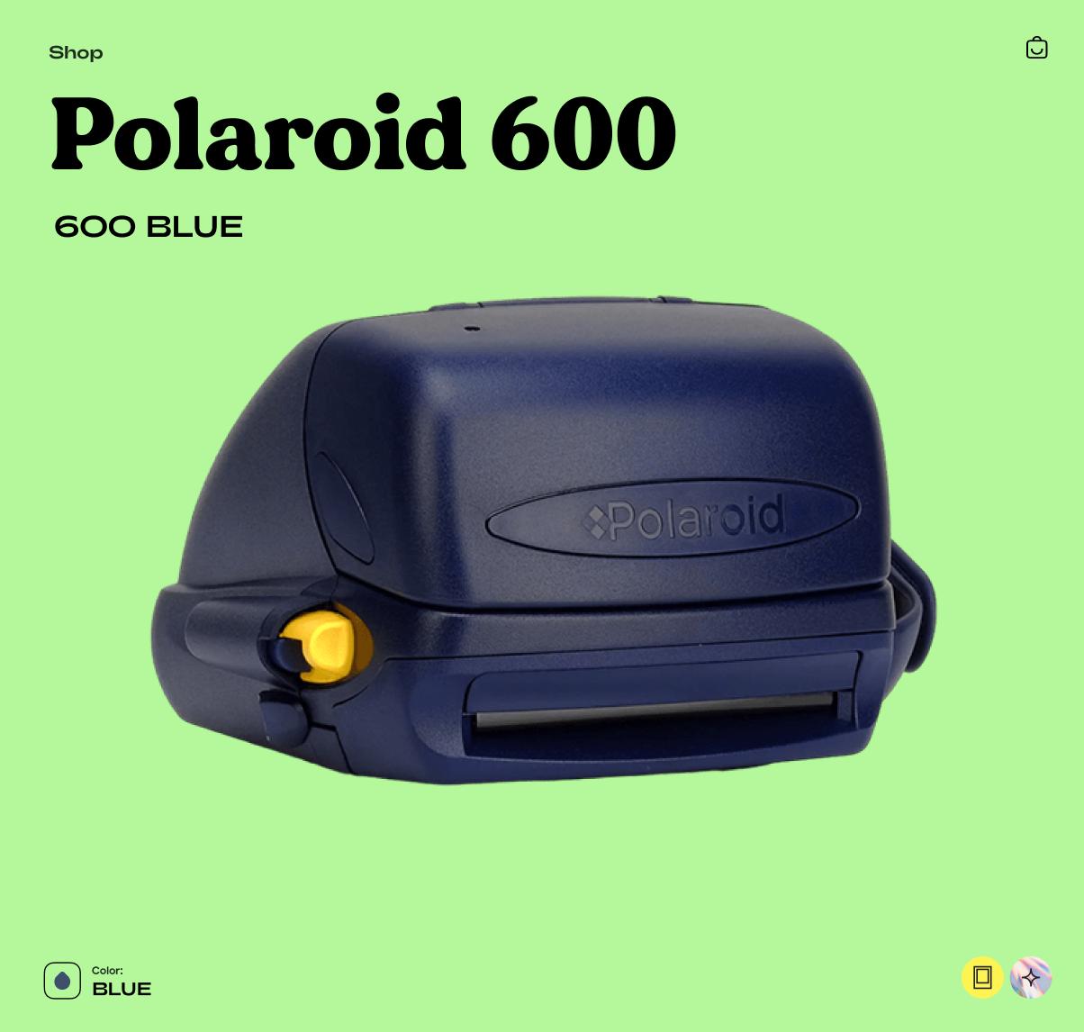 Polaroid 600 Blue – Vintage Instant Film Camera (Tested & Working) - Vintage Polaroid Instant Cameras