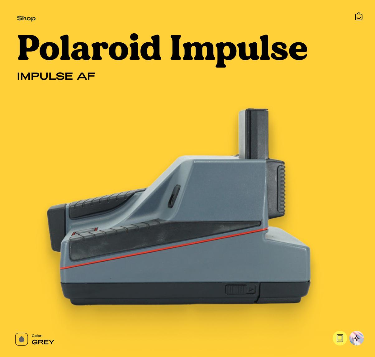 Polaroid Impulse AF Grey Instant Film Camera Autofocus Vintage 80s Polaroid 600 Film Type Working Retro Photography Gift Idea - Vintage Polaroid Instant Cameras