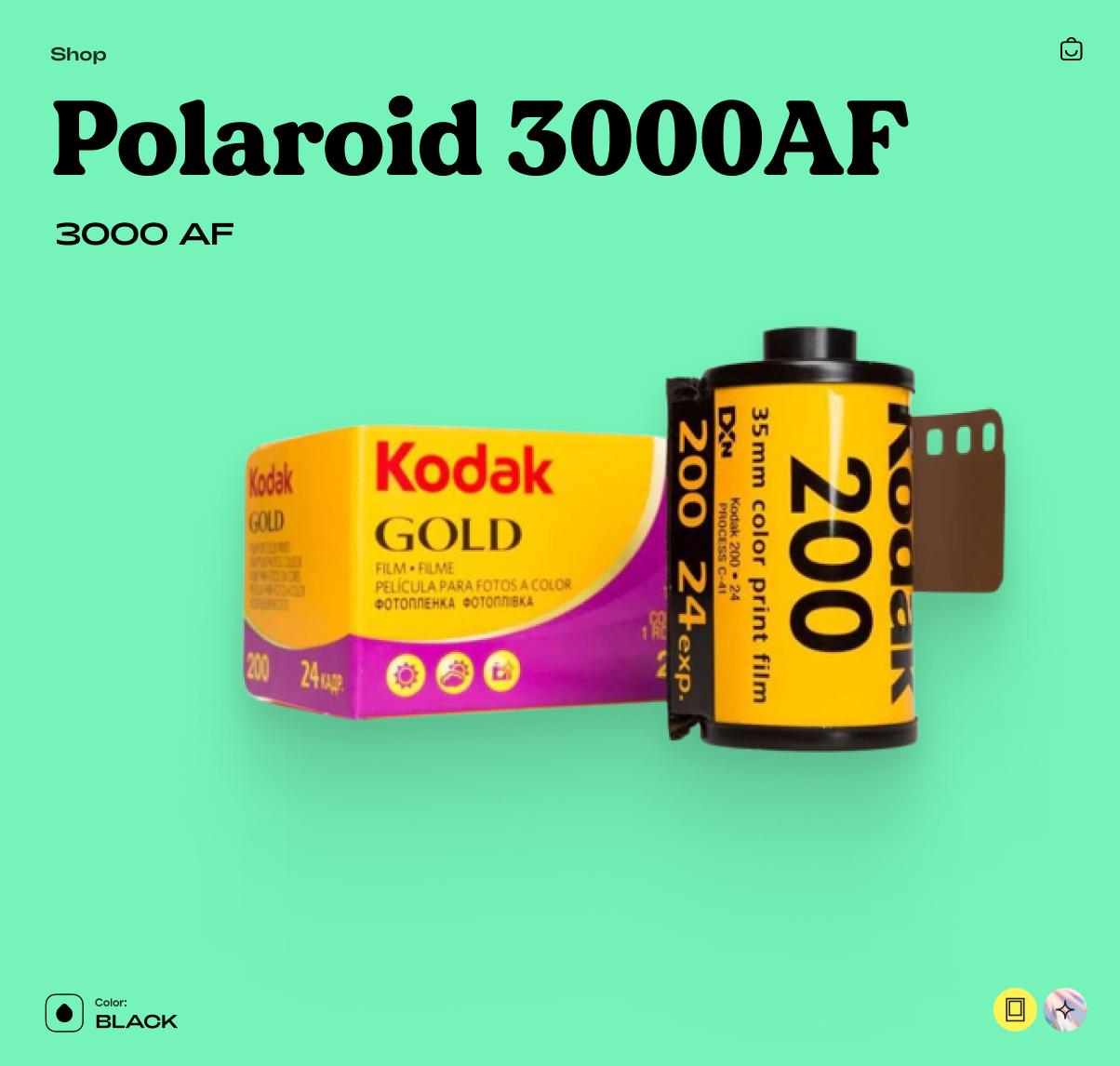Polaroid 3000AF, 35mm Film Camera, Vintage Point and Shoot, Autofocus Compact Camera, Tested Working Retro Gift - Vintage Polaroid Instant Cameras