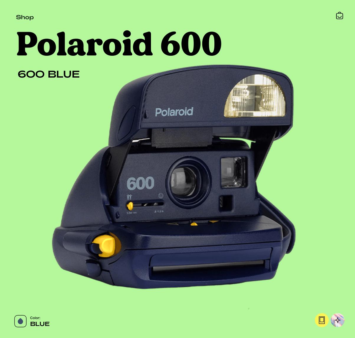 Polaroid 600 Blue – Vintage Instant Film Camera (Tested & Working) - Vintage Polaroid Instant Cameras