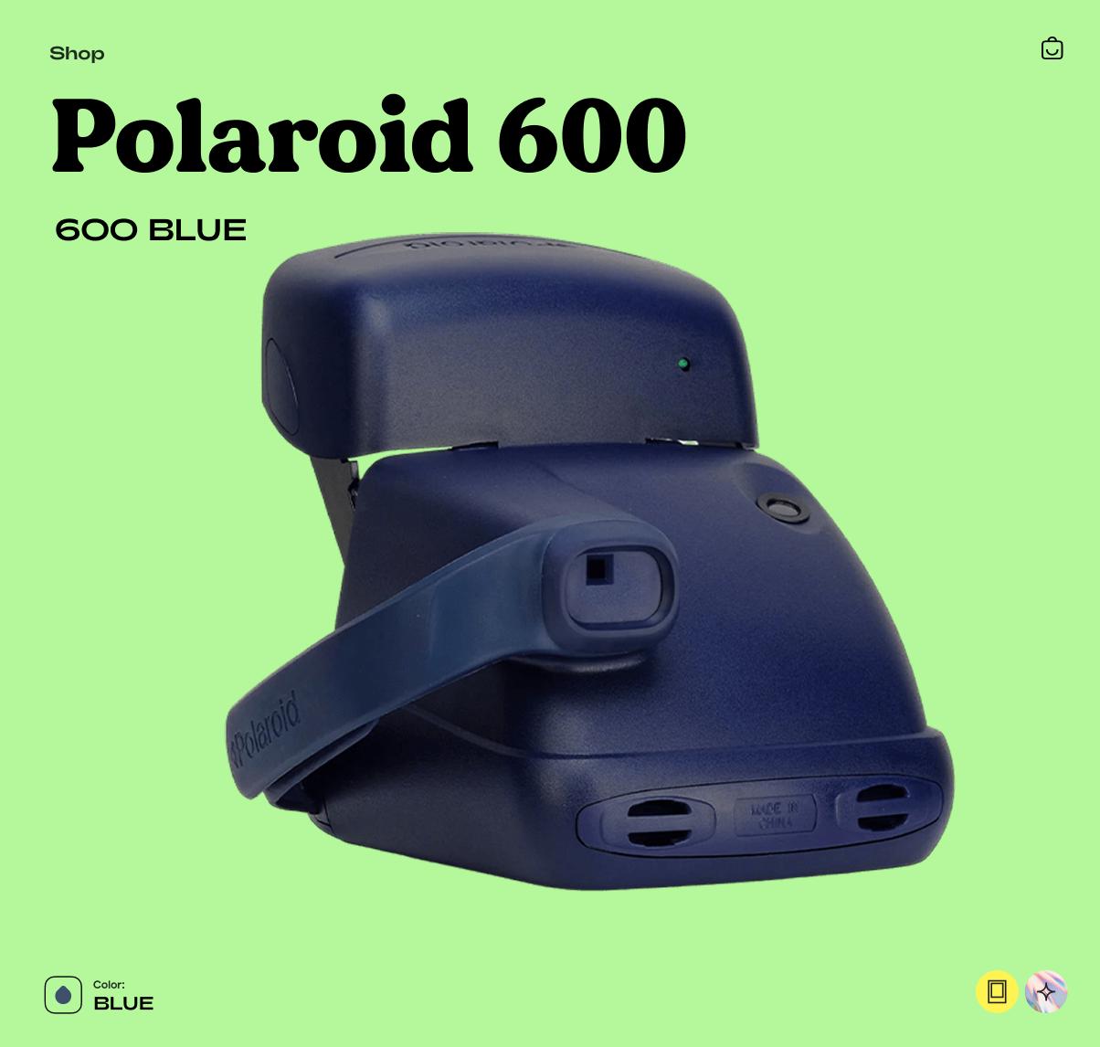 Polaroid 600 Blue – Vintage Instant Film Camera (Tested & Working) - Vintage Polaroid Instant Cameras