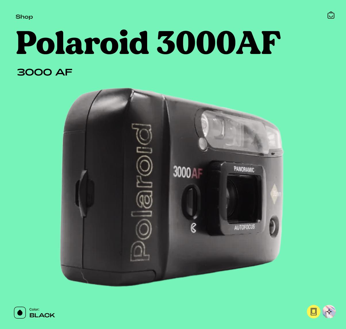 Polaroid 3000AF, 35mm Film Camera, Vintage Point and Shoot, Autofocus Compact Camera, Tested Working Retro Gift - Vintage Polaroid Instant Cameras