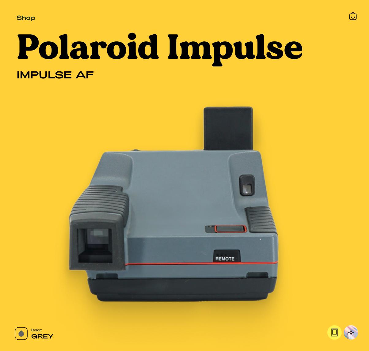 Polaroid Impulse AF Grey Instant Film Camera Autofocus Vintage 80s Polaroid 600 Film Type Working Retro Photography Gift Idea - Vintage Polaroid Instant Cameras