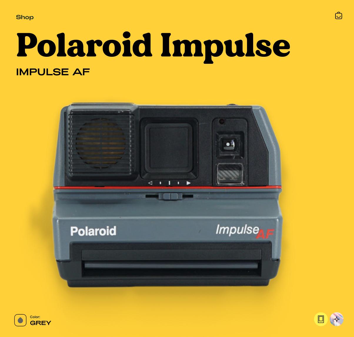 Polaroid Impulse AF Grey Instant Film Camera Autofocus Vintage 80s Polaroid 600 Film Type Working Retro Photography Gift Idea - Vintage Polaroid Instant Cameras