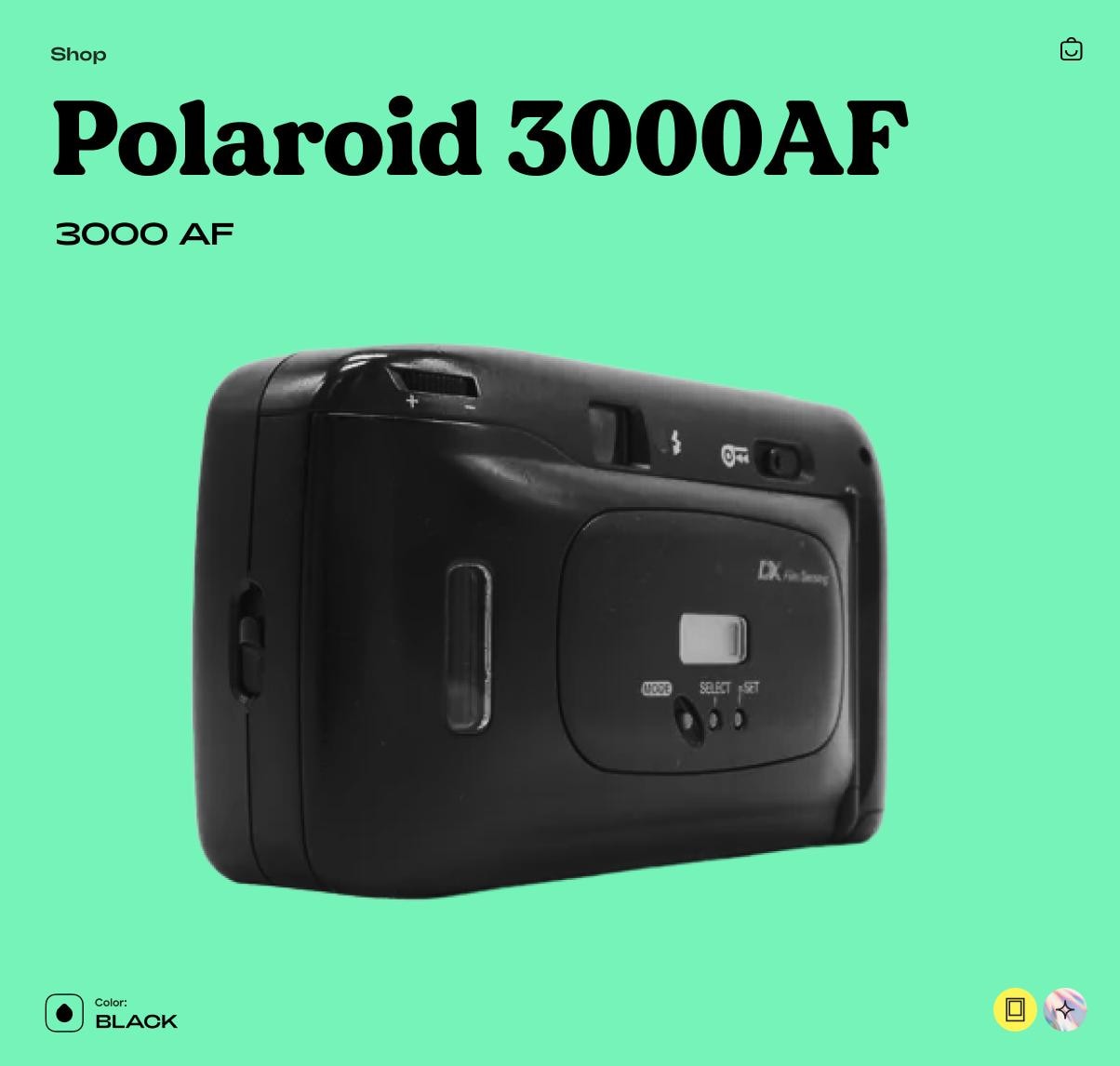 Polaroid 3000AF, 35mm Film Camera, Vintage Point and Shoot, Autofocus Compact Camera, Tested Working Retro Gift - Vintage Polaroid Instant Cameras