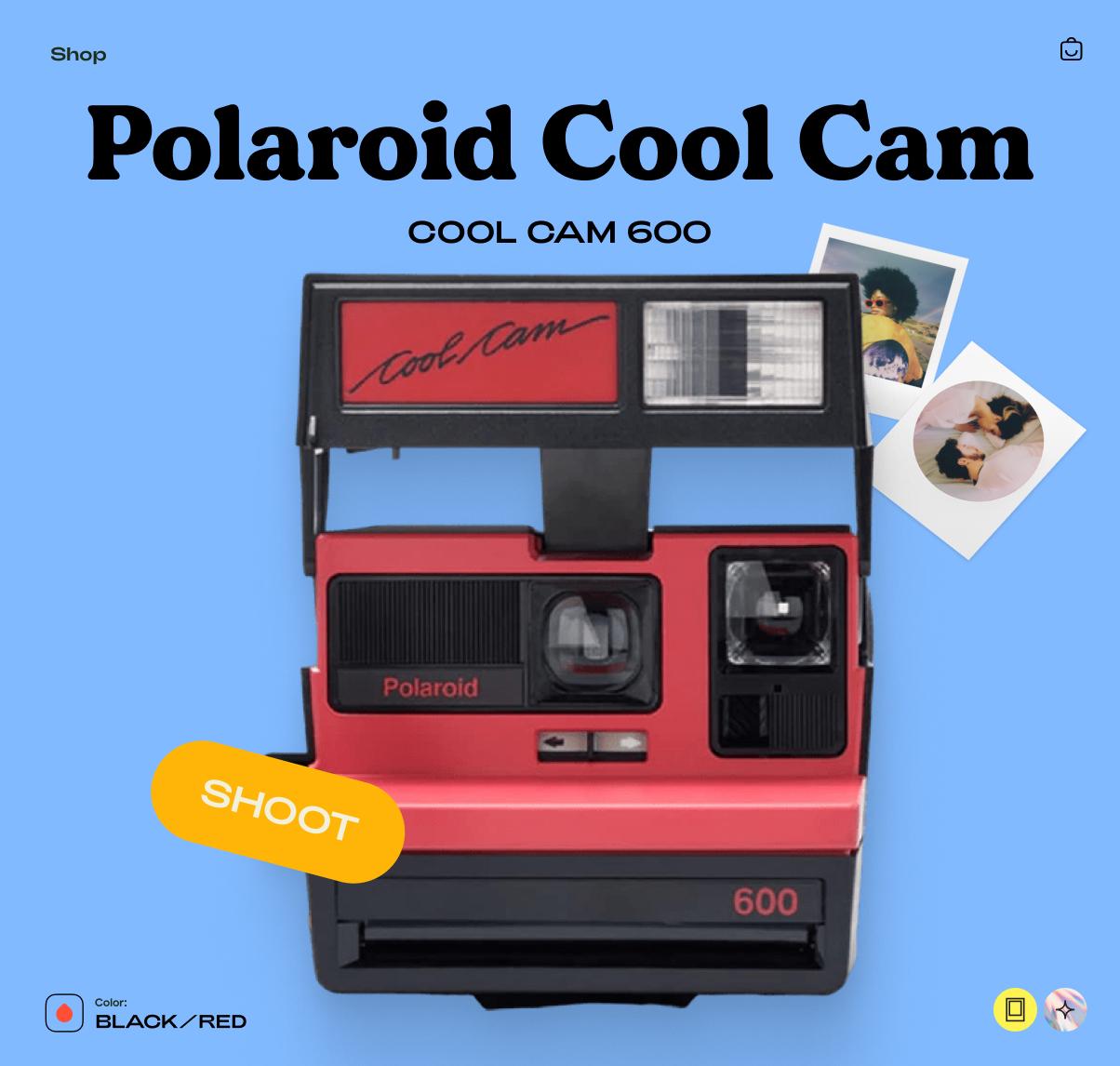 Polaroid Cool Cam Instant 600 Film Camera (Red) - Vintage Polaroid Instant Cameras