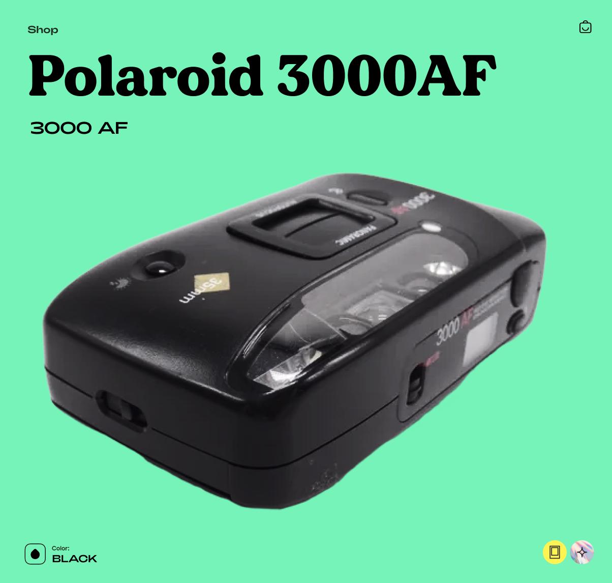 Polaroid 3000AF, 35mm Film Camera, Vintage Point and Shoot, Autofocus Compact Camera, Tested Working Retro Gift - Vintage Polaroid Instant Cameras