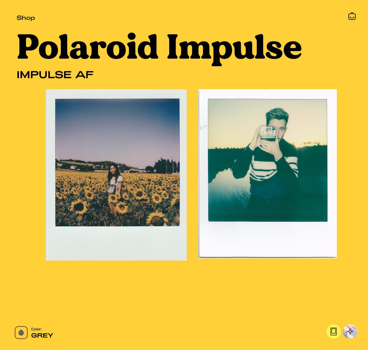 Polaroid Impulse AF Grey Instant Film Camera Autofocus Vintage 80s Polaroid 600 Film Type Working Retro Photography Gift Idea - Vintage Polaroid Instant Cameras