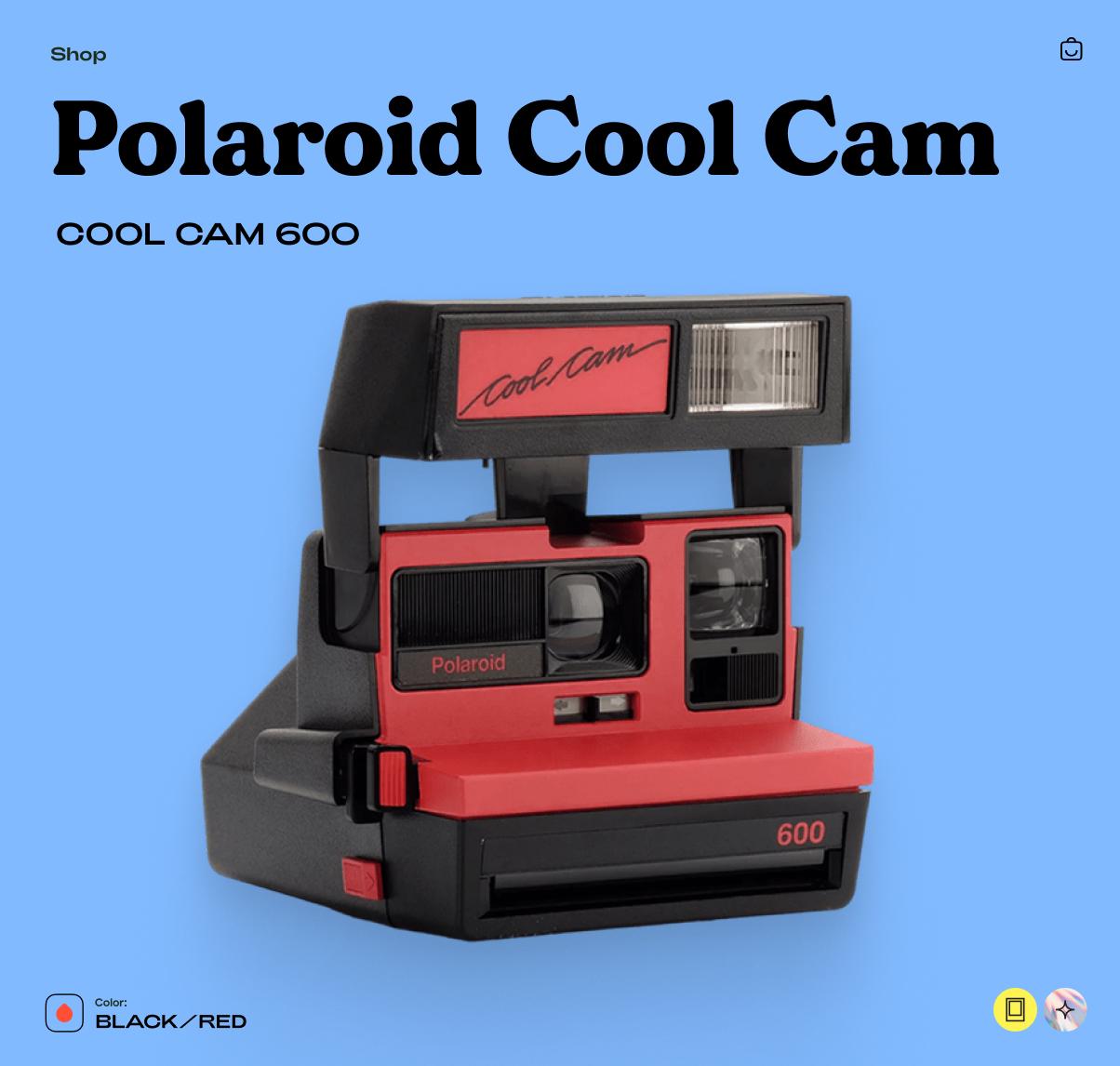 Polaroid Cool Cam Instant 600 Film Camera (Red) - Vintage Polaroid Instant Cameras