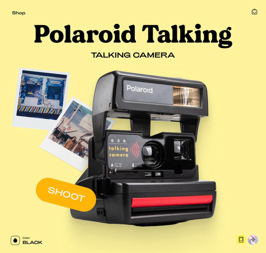 Polaroid Talking Camera – Vintage Instant Film Camera with Voice Feature - Vintage Polaroid Instant Cameras