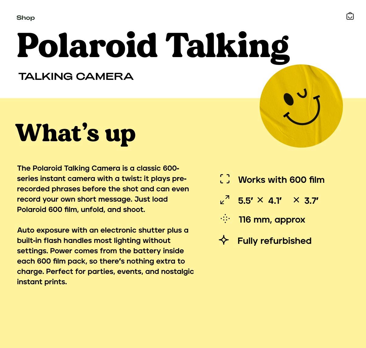 Polaroid Talking Camera – Vintage Instant Film Camera with Voice Feature - Vintage Polaroid Instant Cameras
