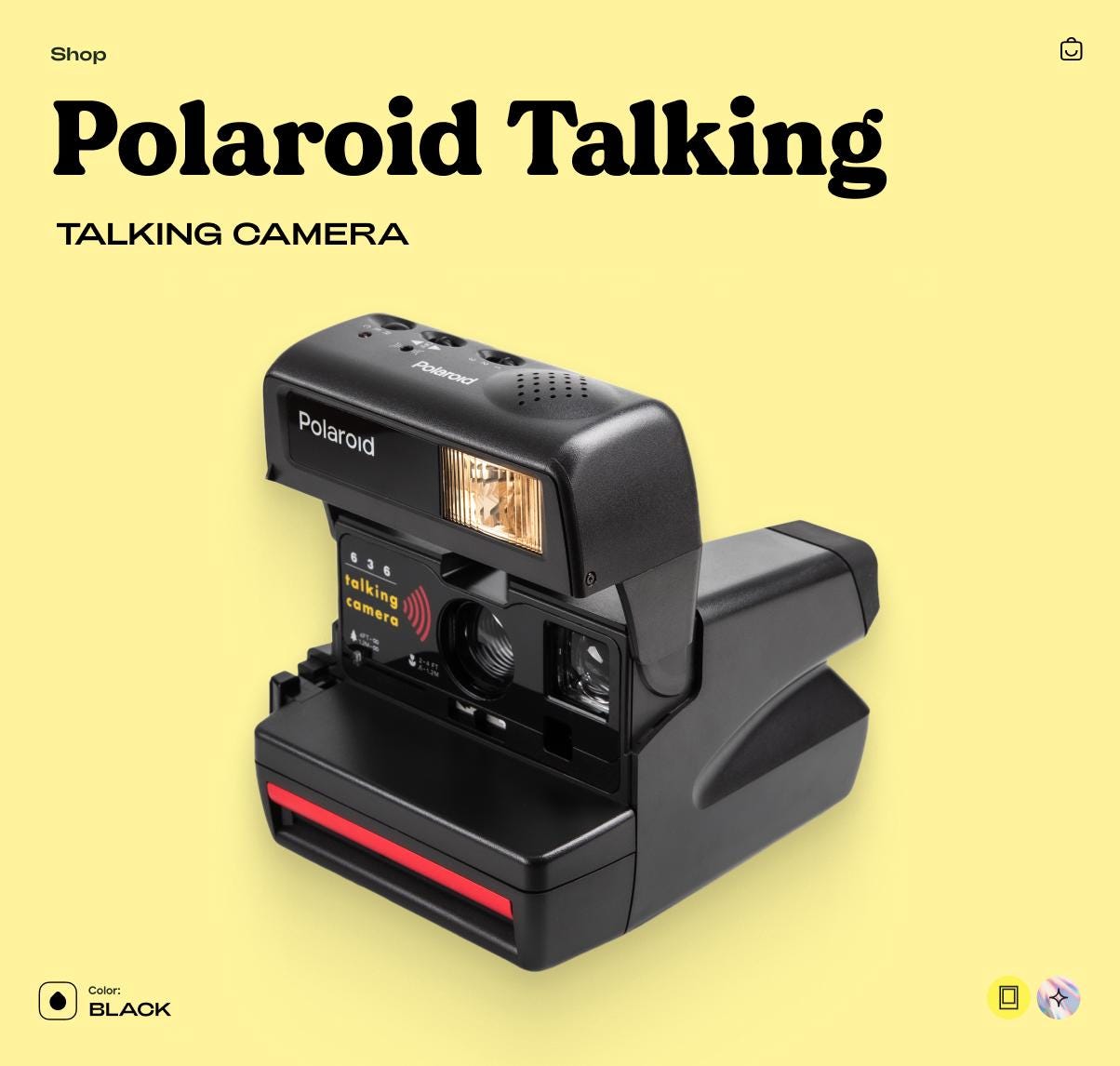 Polaroid Talking Camera – Vintage Instant Film Camera with Voice Feature - Vintage Polaroid Instant Cameras