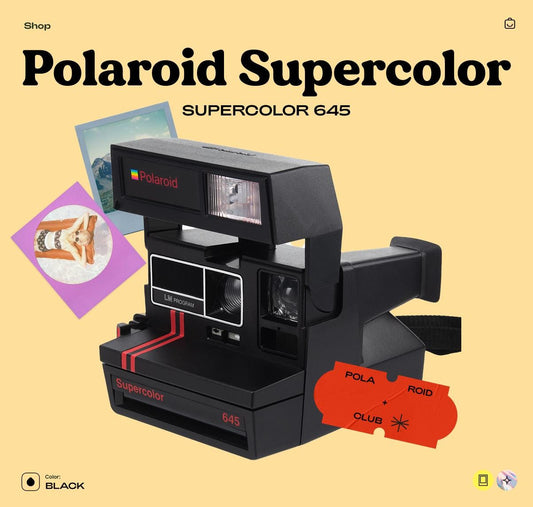 Polaroid Supercolor 645 Vintage Instant Film Camera – Retro 80s Camera, Collectible Working Polaroid, Tested & Cleaned - Vintage Polaroid Instant Cameras