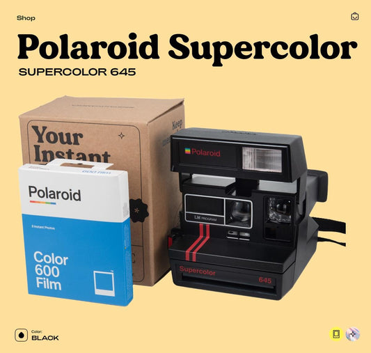 Polaroid Supercolor 645 Vintage Instant Film Camera – Retro 80s Camera, Collectible Working Polaroid, Tested & Cleaned - Vintage Polaroid Instant Cameras