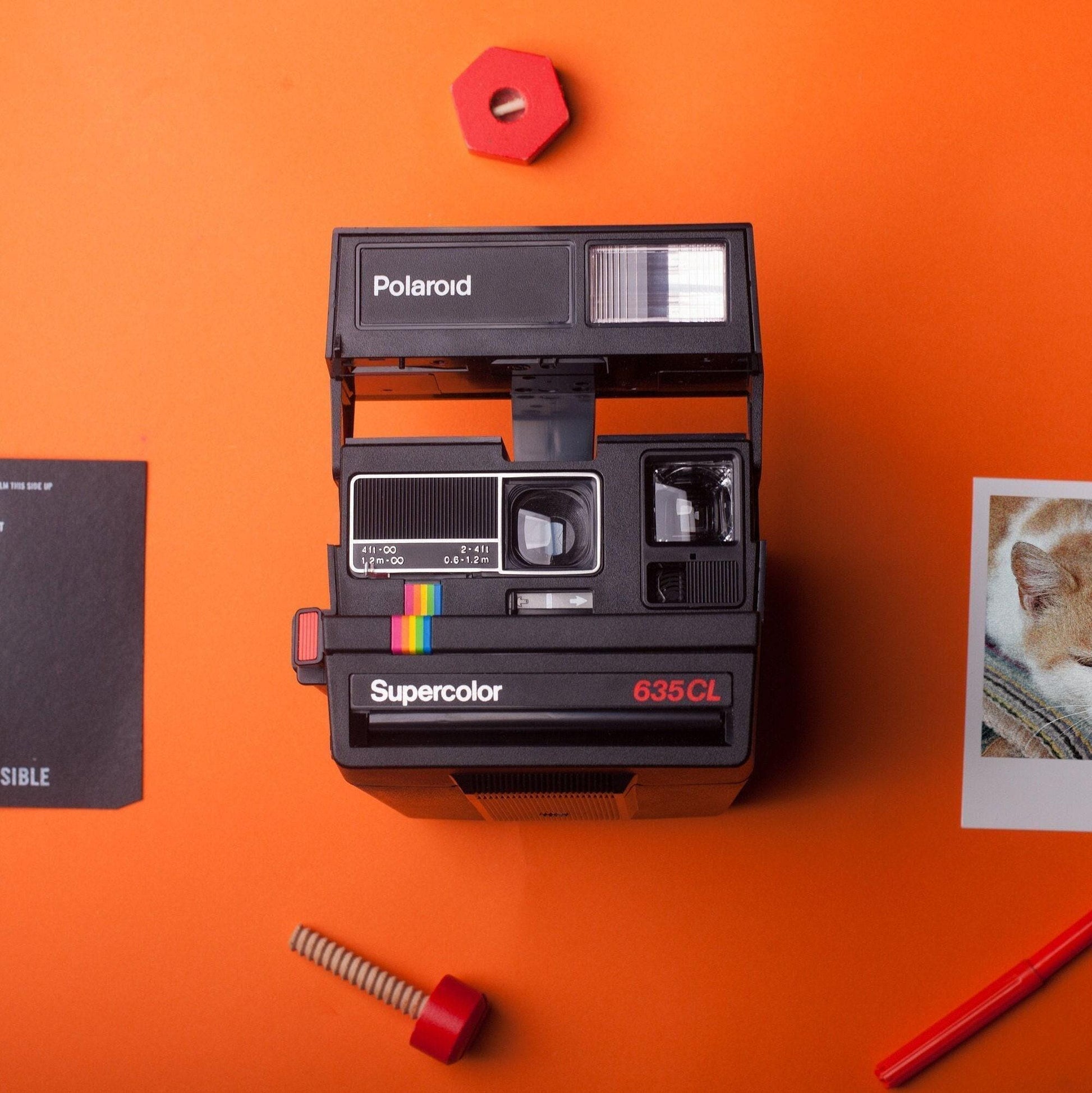 Custom camera, instant camera polaroid 635 cl supercolor, rainbow polaroid camera, vintage camera - Vintage Polaroid Instant Cameras