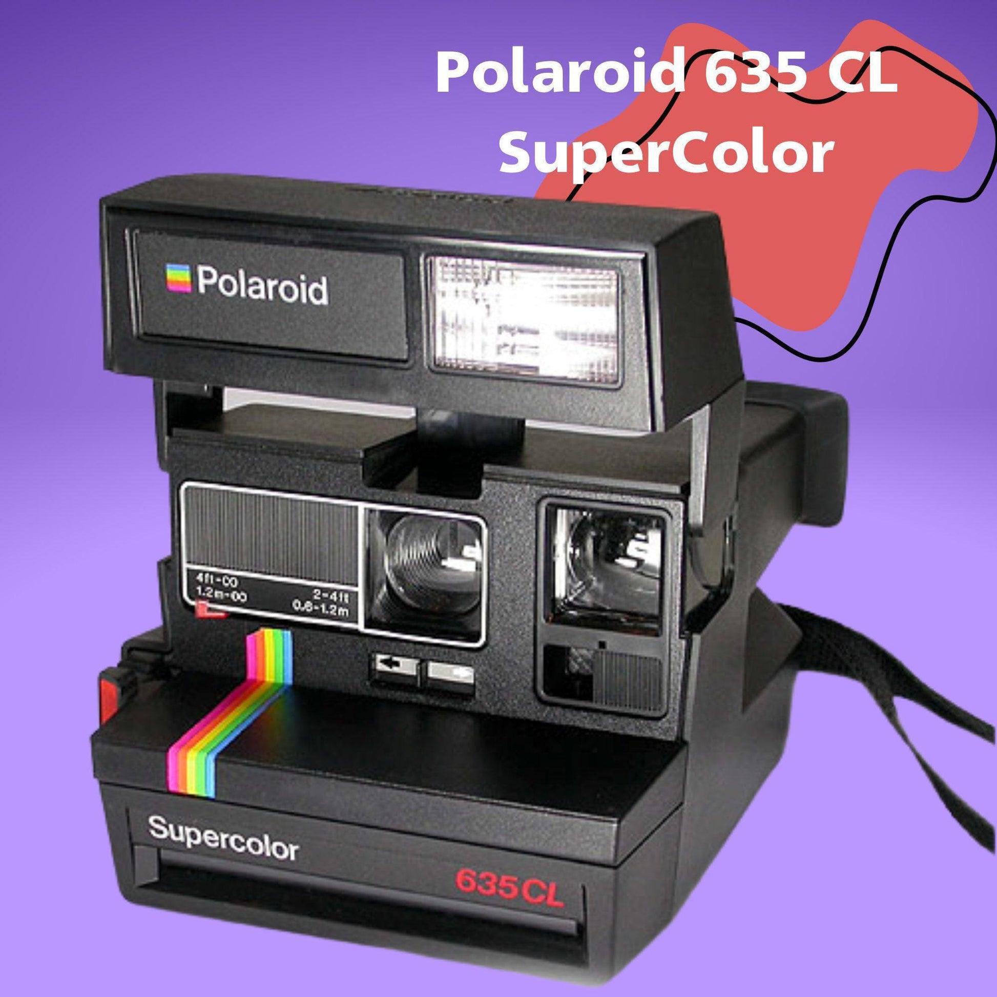 Custom camera, instant camera polaroid 635 cl supercolor, rainbow polaroid camera, vintage camera - Vintage Polaroid Instant Cameras