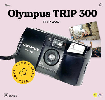 Olympus Trip 300 – 35mm Point & Shoot Film Camera, Tested and Working - Vintage Polaroid Instant Cameras