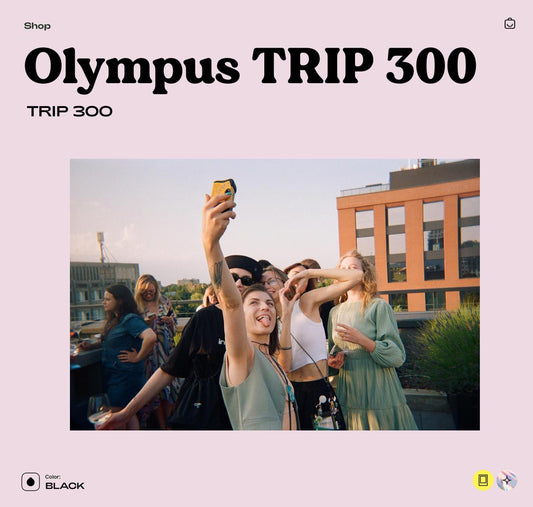 Olympus Trip 300 – 35mm Point & Shoot Film Camera, Tested and Working - Vintage Polaroid Instant Cameras