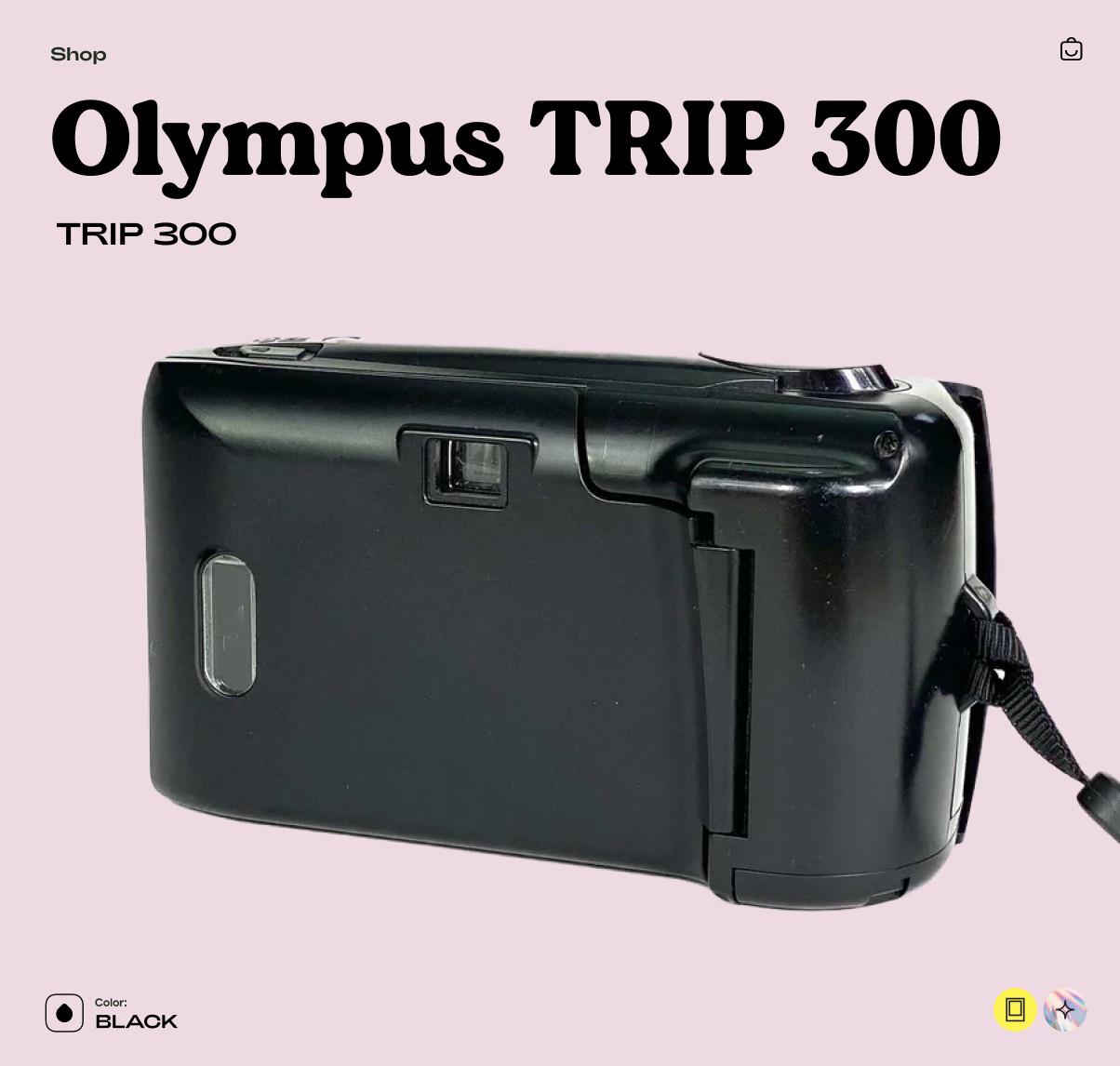 Olympus Trip 300 – 35mm Point & Shoot Film Camera, Tested and Working - Vintage Polaroid Instant Cameras