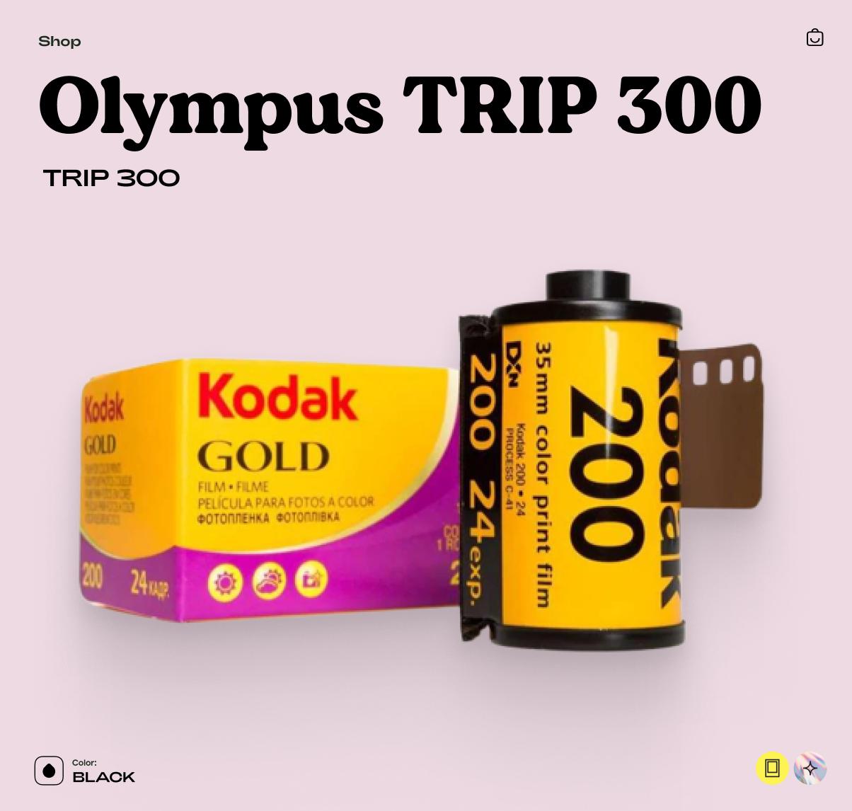 Olympus Trip 300 – 35mm Point & Shoot Film Camera, Tested and Working - Vintage Polaroid Instant Cameras