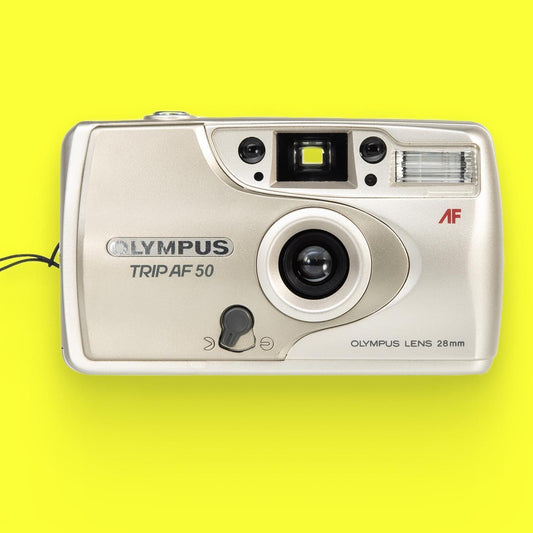 Custom text print, olympus trip af-50 — 35mm point-and-shoot film camera, autofocus lens, built-in flash, tested & ready, photography gift