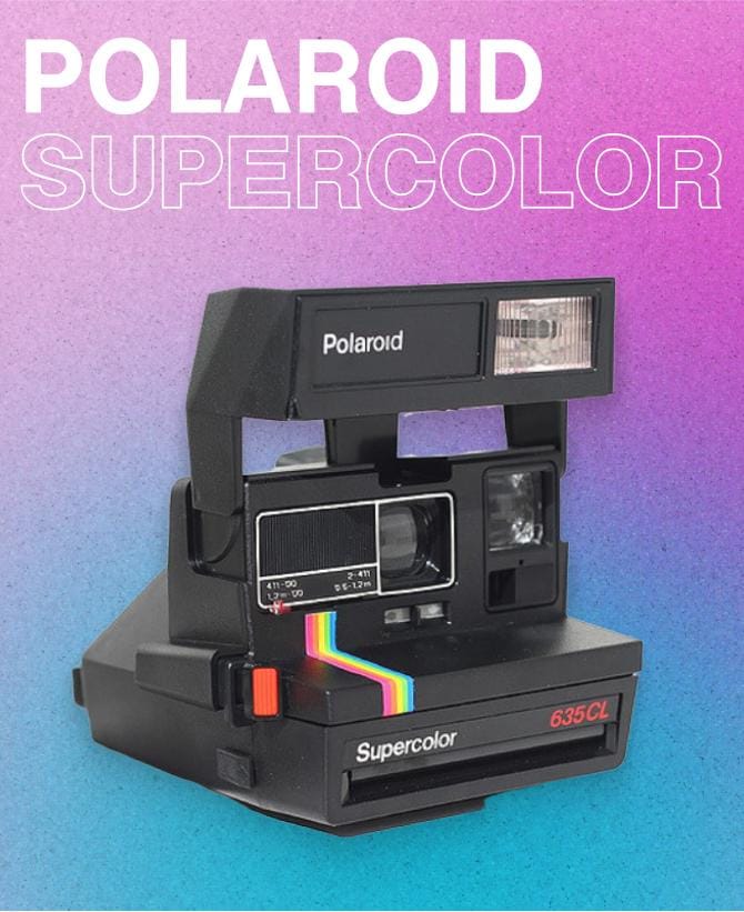 Polaroid Supercolor 635 600 type CL Black Rainbow Instant Camera Vintage 80s Polaroid 600 Film Tested Retro Photo Gift for Collector - Vintage Polaroid Instant Cameras